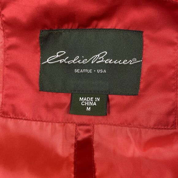 Eddie Bauer Women's M Red 550 Down Vest EB550 Puffer Goose Fill Outdoor Hiking - Picture 3 of 12